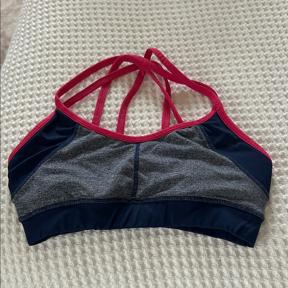 Stylish Pink and Gray Sports Bra